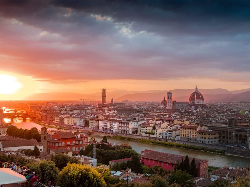 Florencia al atardecer desde el Piazzale Michelangelo